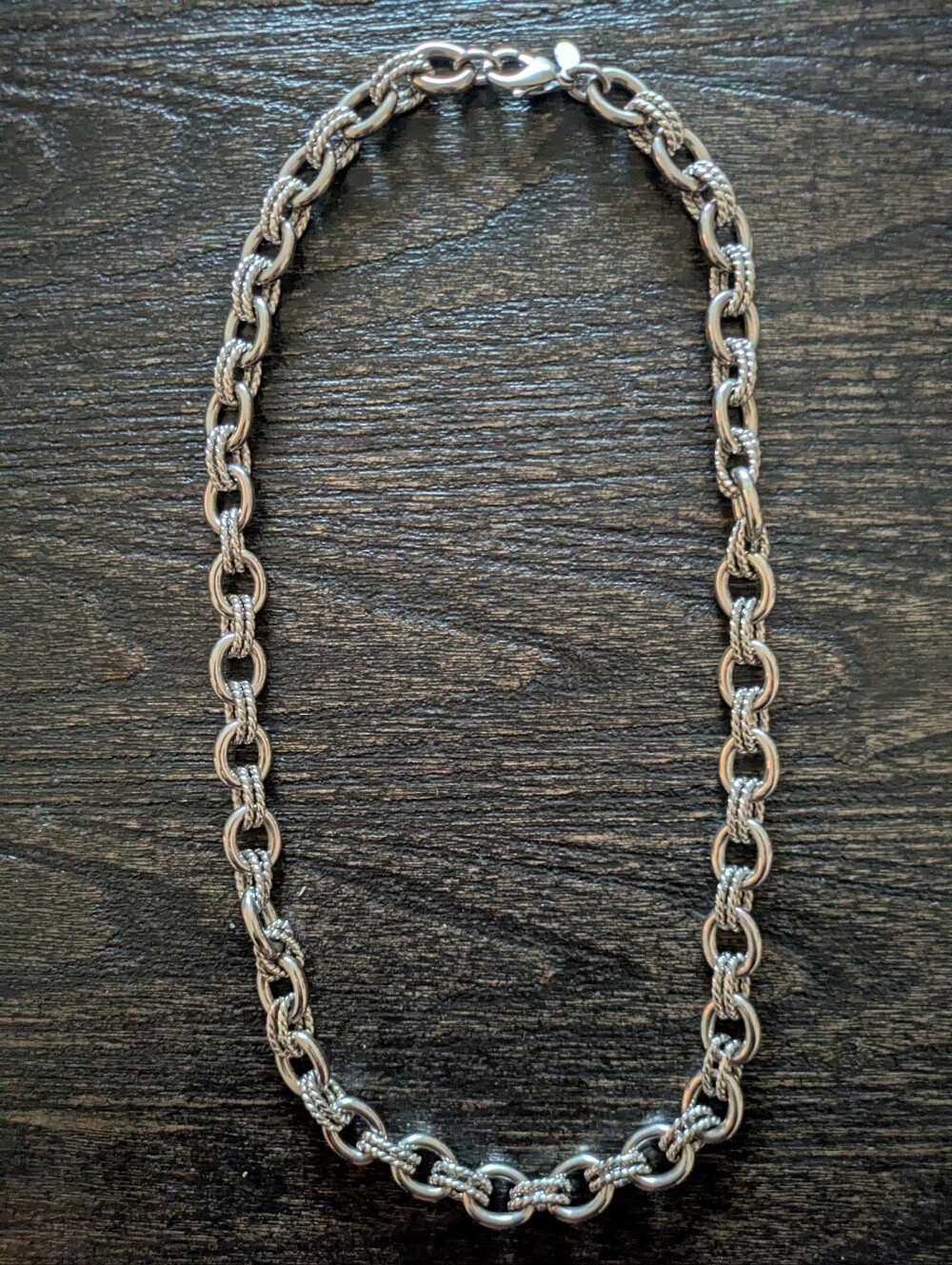 Milor - Stainless Steel Double Link Necklace - 23" - Chunky Links